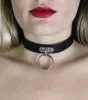 Silver O Ring Faux Leather Choker CHO002 LOVE IN LEATHER Male Sex Toys