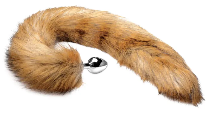 XR Brands Tailz Male Sex Toys Extra Long Mink Tail Metal Anal Plug