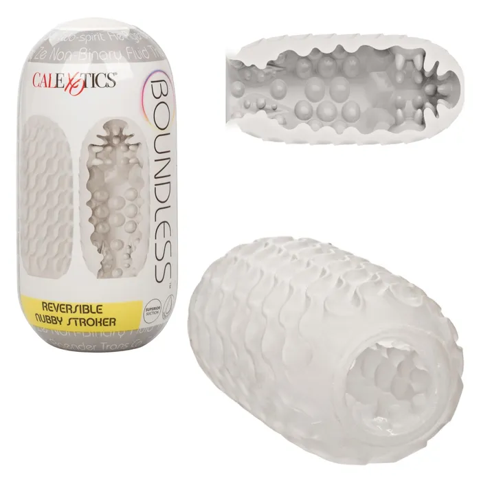 CalExotics Male Sex Toys Boundless Reversible Nubby Stroker Clear
