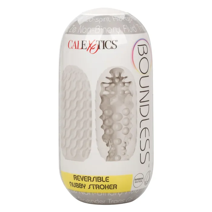 CalExotics Male Sex Toys Boundless Reversible Nubby Stroker Clear