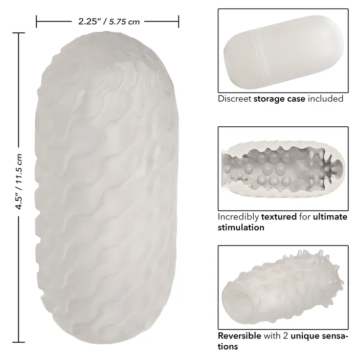 CalExotics Male Sex Toys Boundless Reversible Nubby Stroker Clear