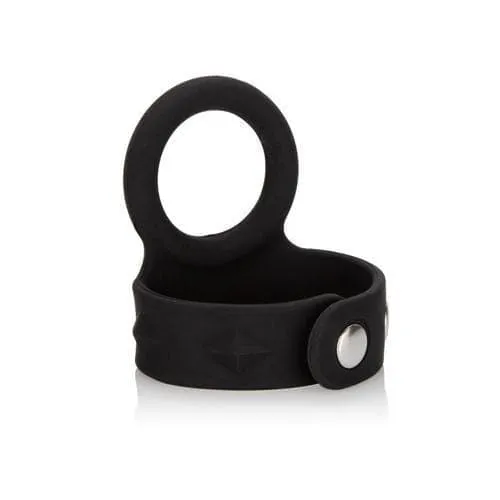 CalExotics Male Sex Toys Silicone TriSnap Scrotum Support Ring Medium