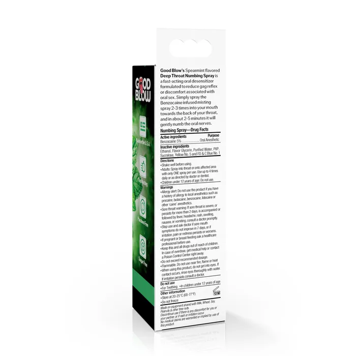 Deep Throat Spray 1oz Spearmint XR Brands Master Series Male Sex Toys