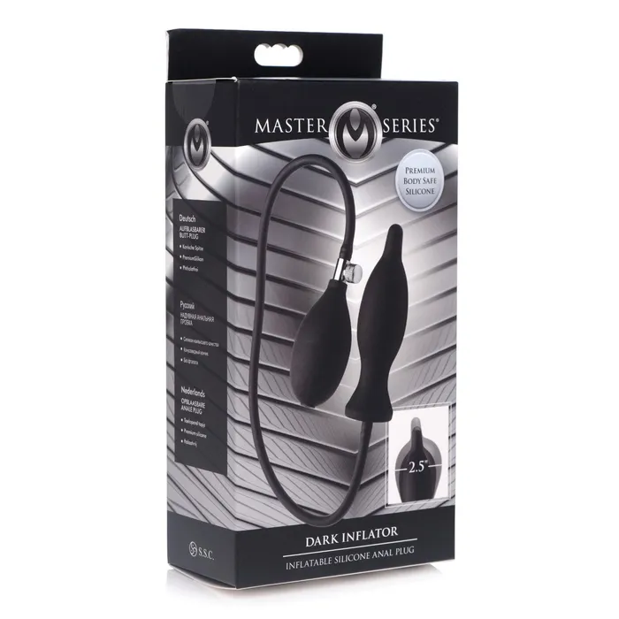 Male Sex Toys Master Series Master Series Dark Inflator Inflatable Silicone Anal Plug