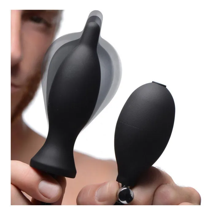Male Sex Toys Master Series Master Series Dark Inflator Inflatable Silicone Anal Plug
