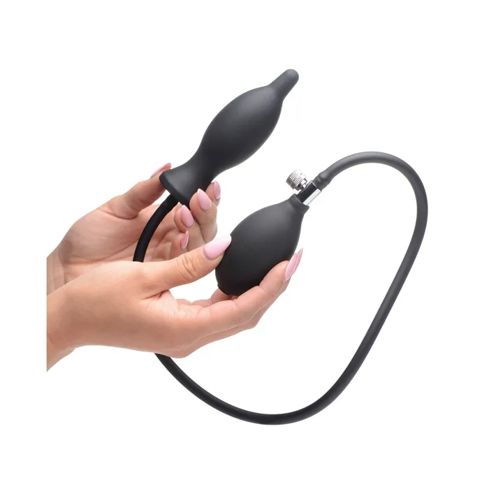 Male Sex Toys Master Series Master Series Dark Inflator Inflatable Silicone Anal Plug