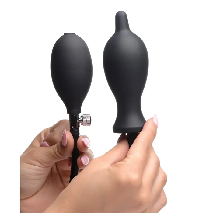 Male Sex Toys Master Series Master Series Dark Inflator Inflatable Silicone Anal Plug