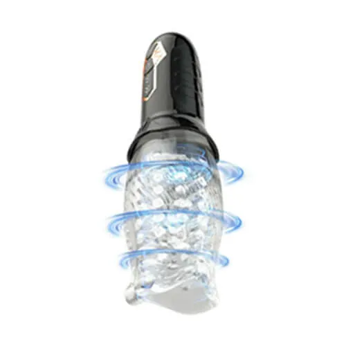 Male Sex Toys NyoKii Pre Order 5 Rotating 10 Vibrating Transparent Sleeve Oral Sex Cup