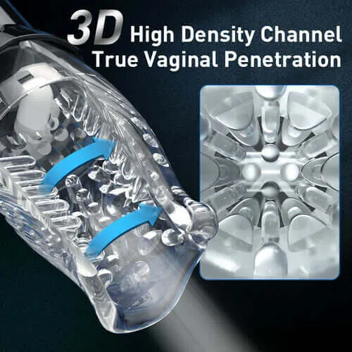 Male Sex Toys NyoKii Pre Order 5 Rotating 10 Vibrating Transparent Sleeve Oral Sex Cup