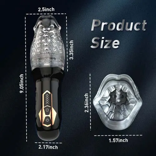 Male Sex Toys NyoKii Pre Order 5 Rotating 10 Vibrating Transparent Sleeve Oral Sex Cup