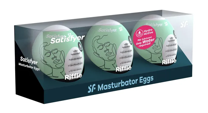 Male Sex Toys Satisfyer 3 Pc Set Masturbator Egg Riffle Light Green