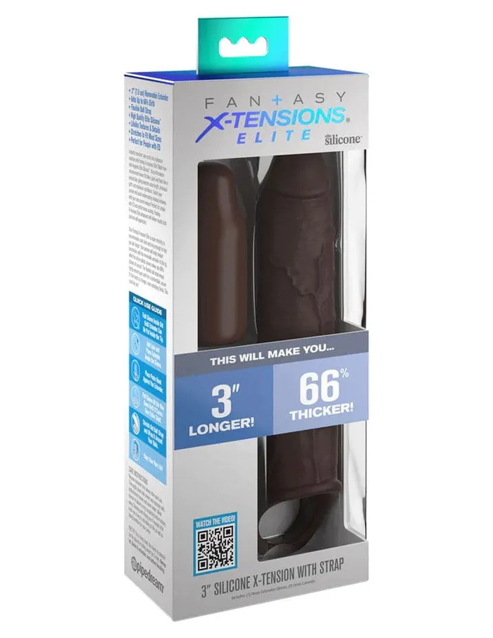 Pipedream Male Sex Toys Fantasy XTensions Elite 7 Inch Extension With Strap Brown