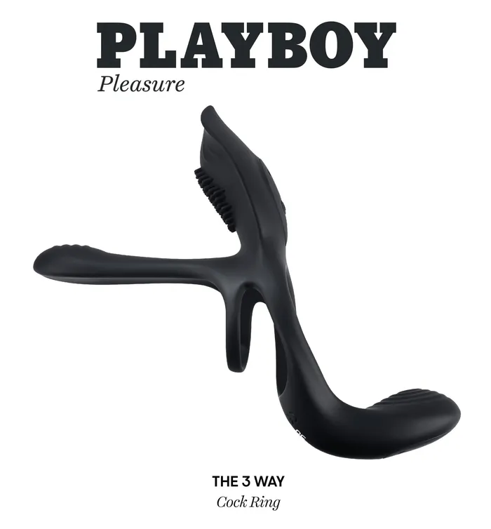 Playboy Male Sex Toys The 3 Way Cock Ring Black Playboy Male Sex Toys The 3 Way Cock Ring Black